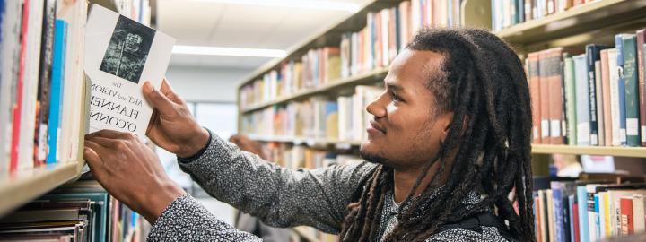 An education student visiting the library